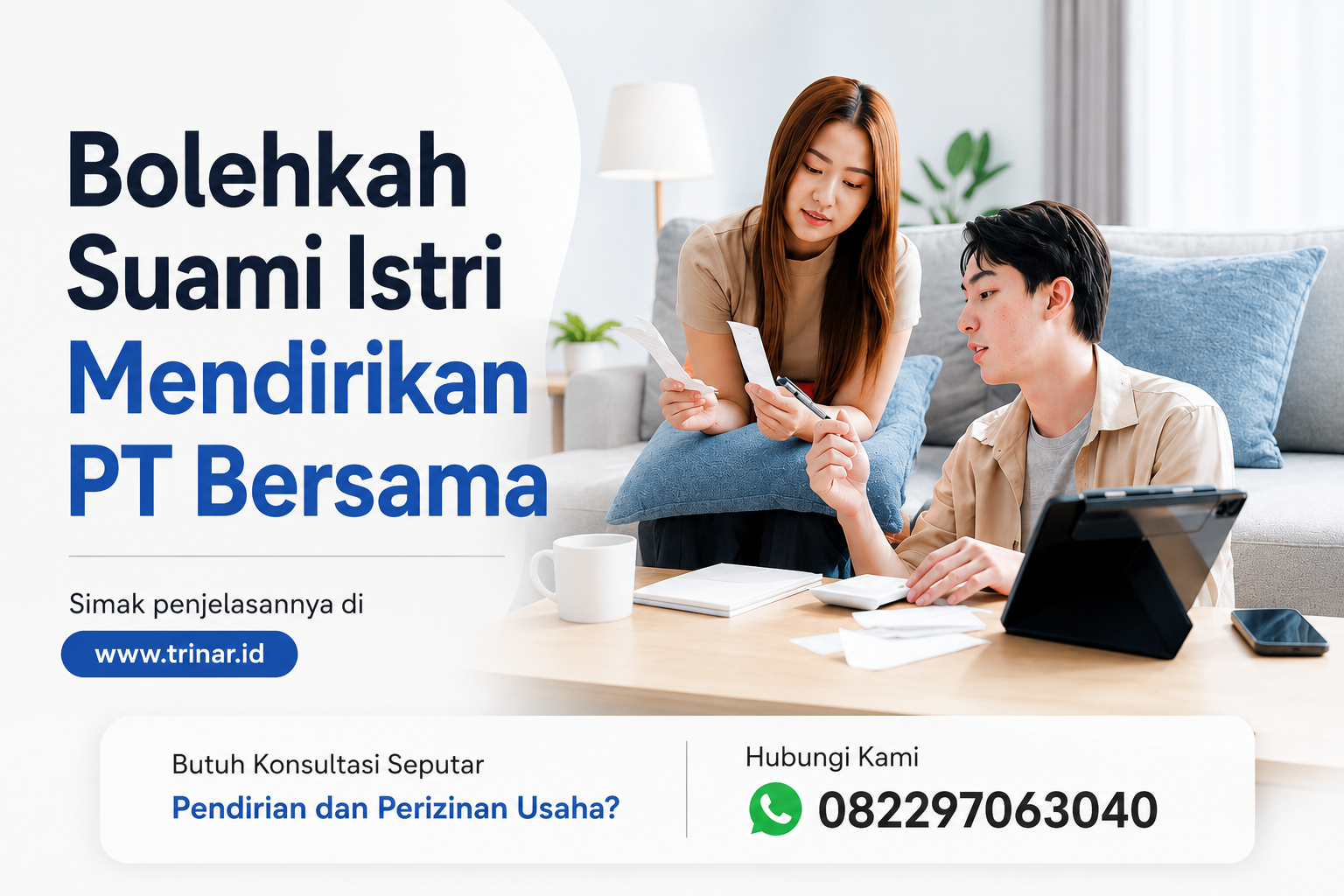 Ilustrasi suami istri mendirikan PT bersama